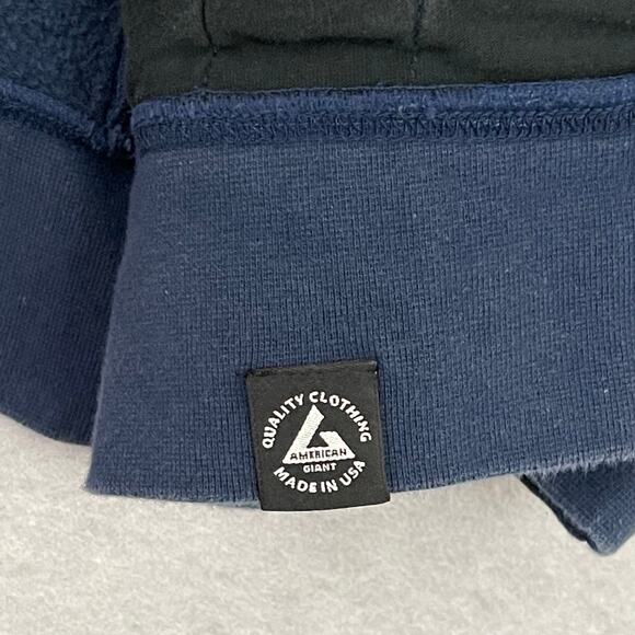 American Giant Bomber Jacket XL Navy Made in USA Cotton Fleece Mens - Picture 8 of 13